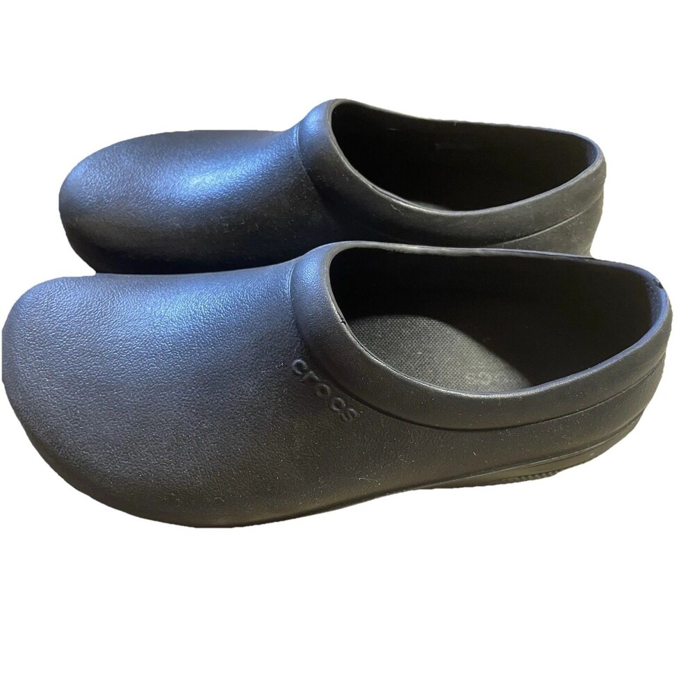 Crocs On The Clock Chef Professional Shoes Slip Resistant Black 9 Women 7 men